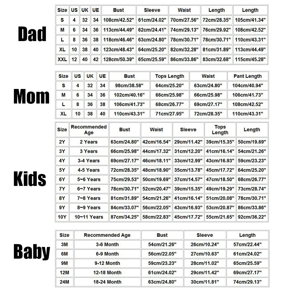 

Pijama Familia Navidad Christmas Parent-Child Letter Plaid Print Top Blouse+Pants Family Clothes Pajamas pyjama famille noel q5