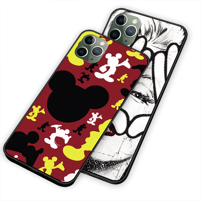 Милый сердитый Микки Минни комикс для iPhone 5 5S 6 6s 7 8 Plus X XS XR 11 Pro Max черный чехол ТПУ чехол