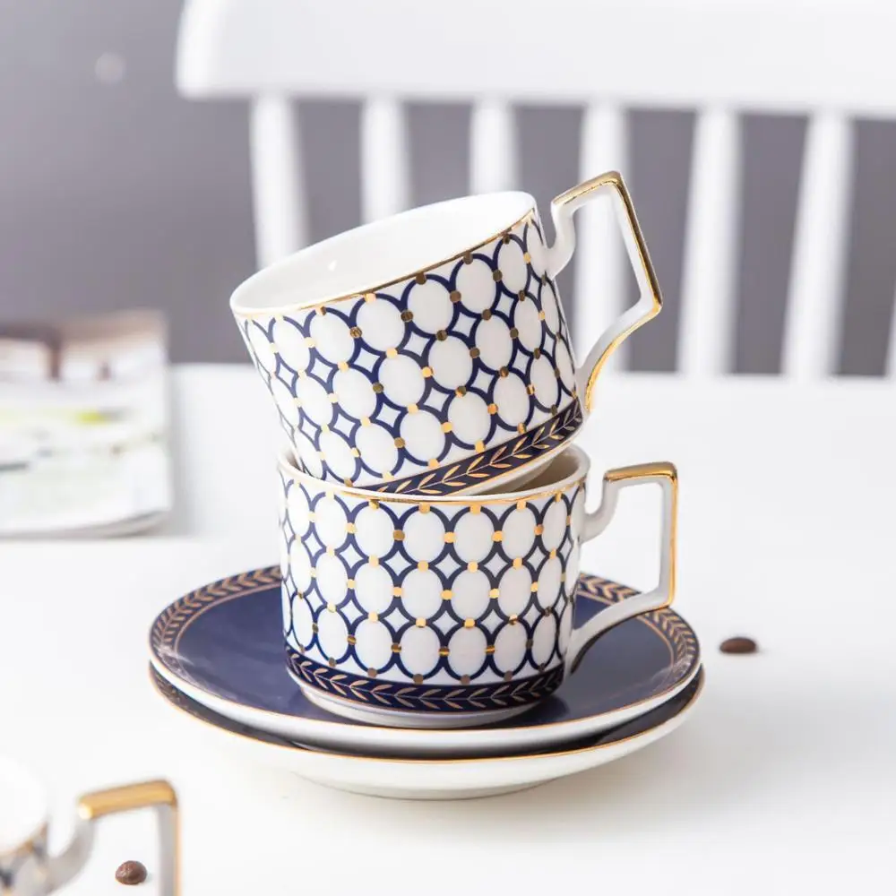 Высококачественные костяные фарфоровые керамические кофейные чашки черные