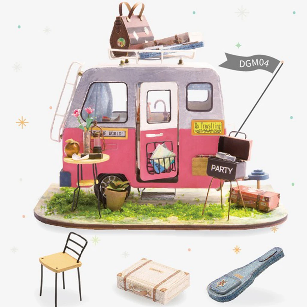 1/24 кукольный домик 3D деревянная комната набор миниатюрный дорожный грузовик дом