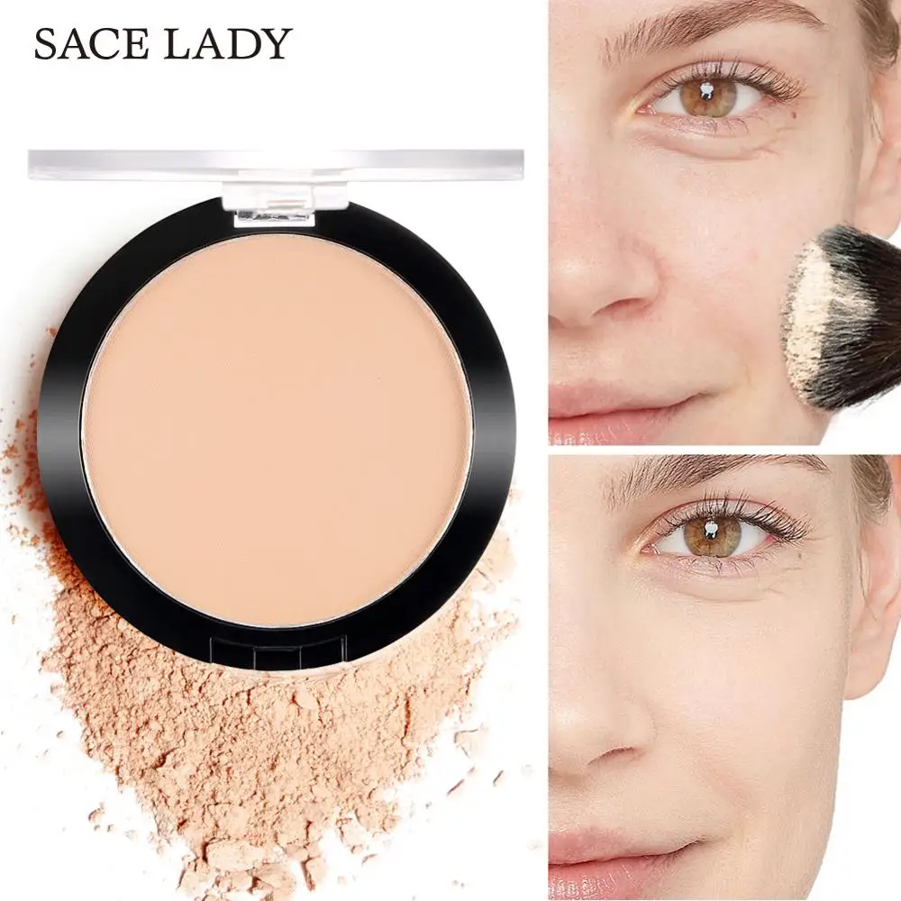 SACE LADY Compact Powder Oil Control Matte Makeup Setting Pressed Pores Invisible Mate Make Up Natural Finish Cosmetics |