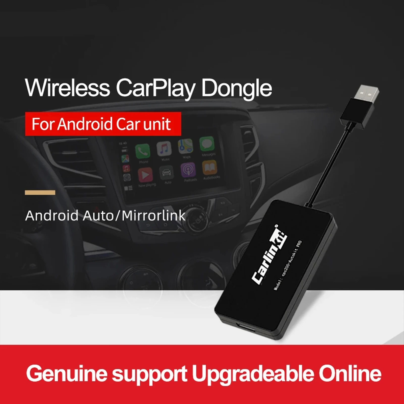 

Professional Wireless Apple CarPlay /Android Auto Carplay Smart Link USB Dongle For Android Navigation Player Mirrorlink /IOS 14