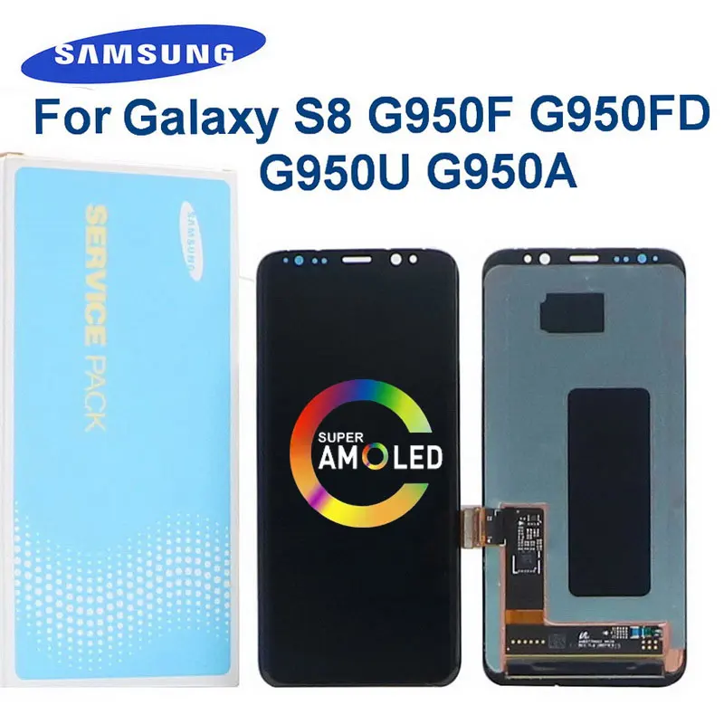 Оригинальный ЖК дисплей для Samsung Galaxy S8 с рамкой G950 G950F G950A G950U мертвыми пикселями