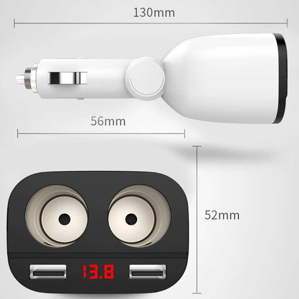 Зажигалка для прикуривателя антиогнестойкая прочная с двумя usb портами цифровая