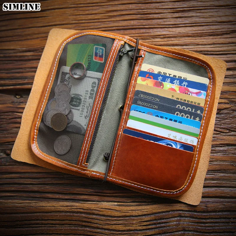 Кошелек мужской длинный из натуральной кожи винтажный клатч ручной работы