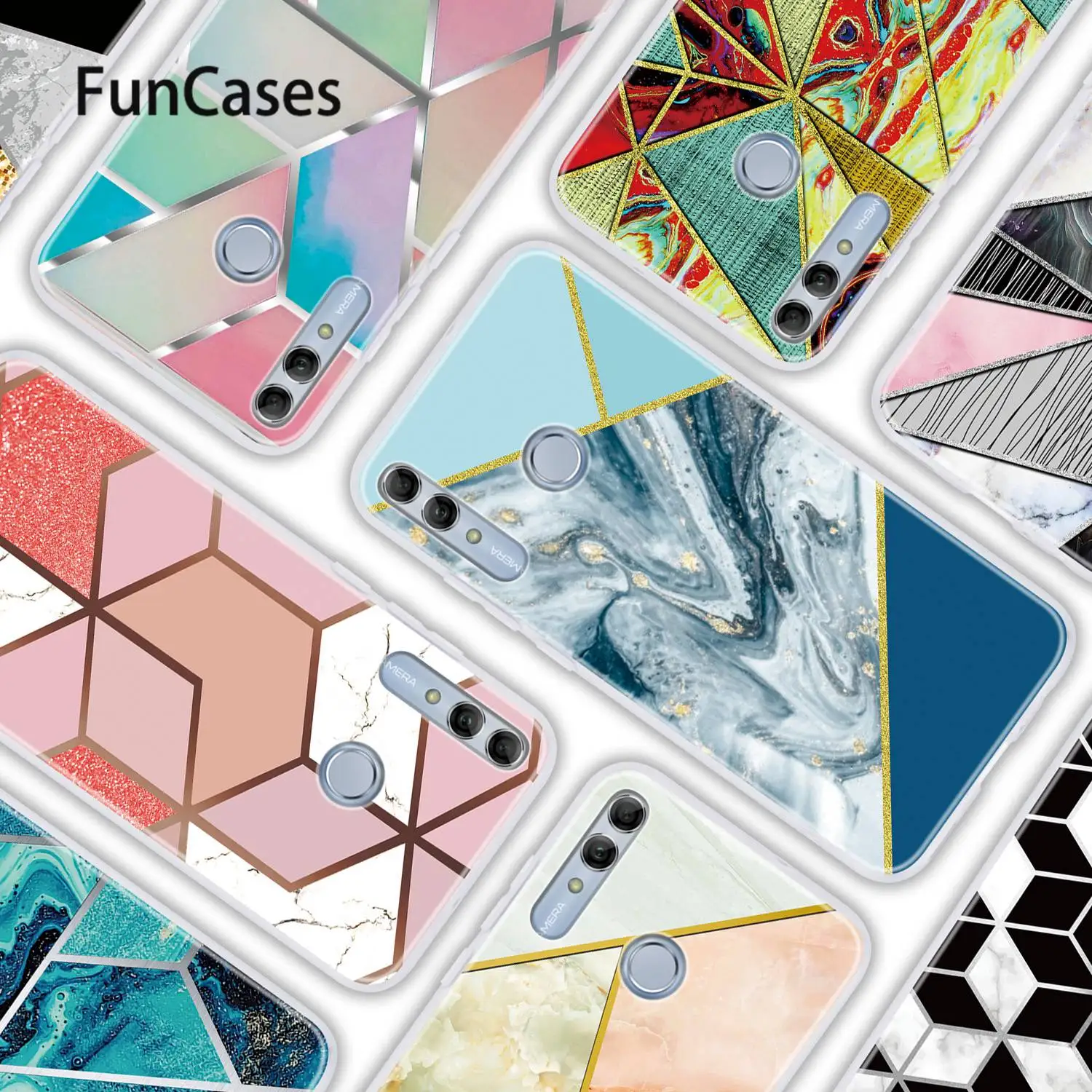 Мягкий силиконовый чехол с треугольниками для huawei P Smart Z Capinha Y9 Prime 2019 Enjoy 10 Plus Cases|tpu