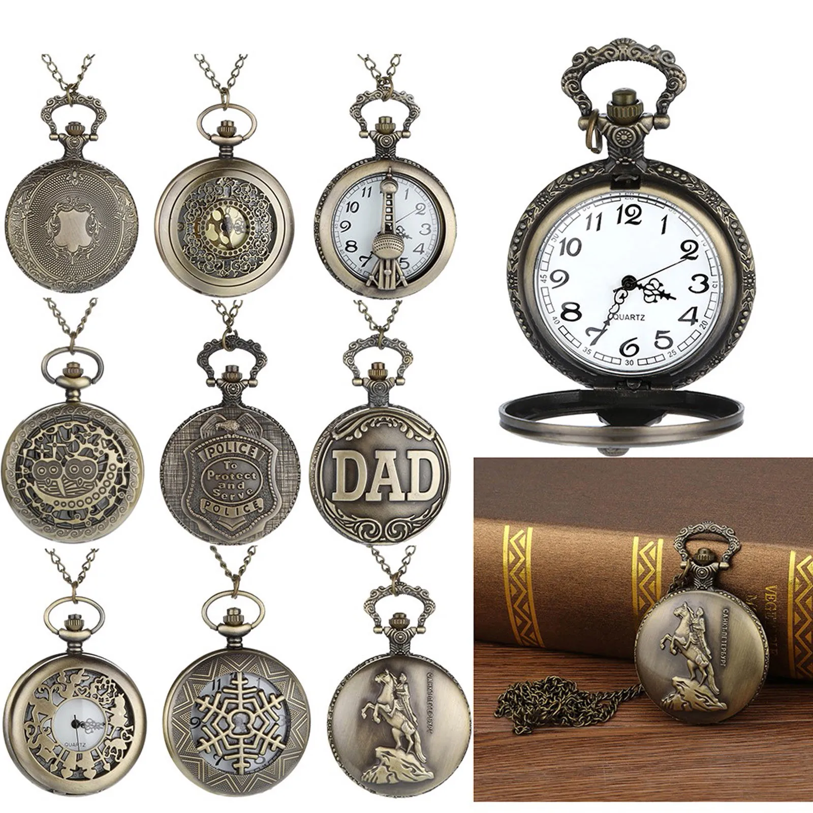 

Кварцевые карманные часы с римскими цифрами для мужчин и женщин, модные полые часы-брелок, часы в стиле стимпанк, винтажное ожерелье с подве...