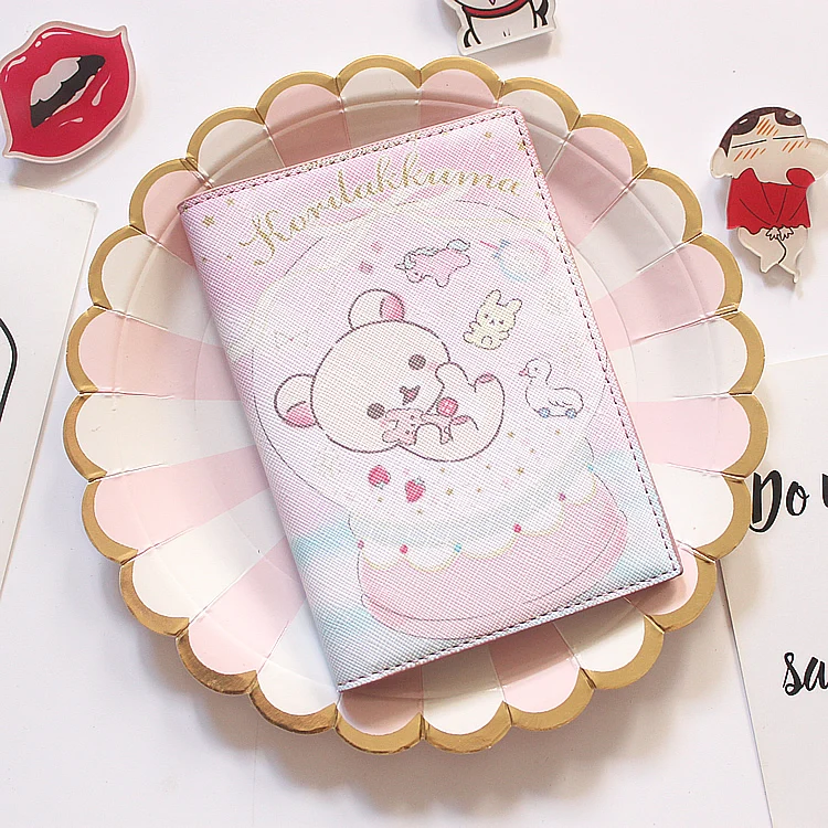 Расслабляющий медведь набор для паспорта Ins простой мультяшный Держатель сумка