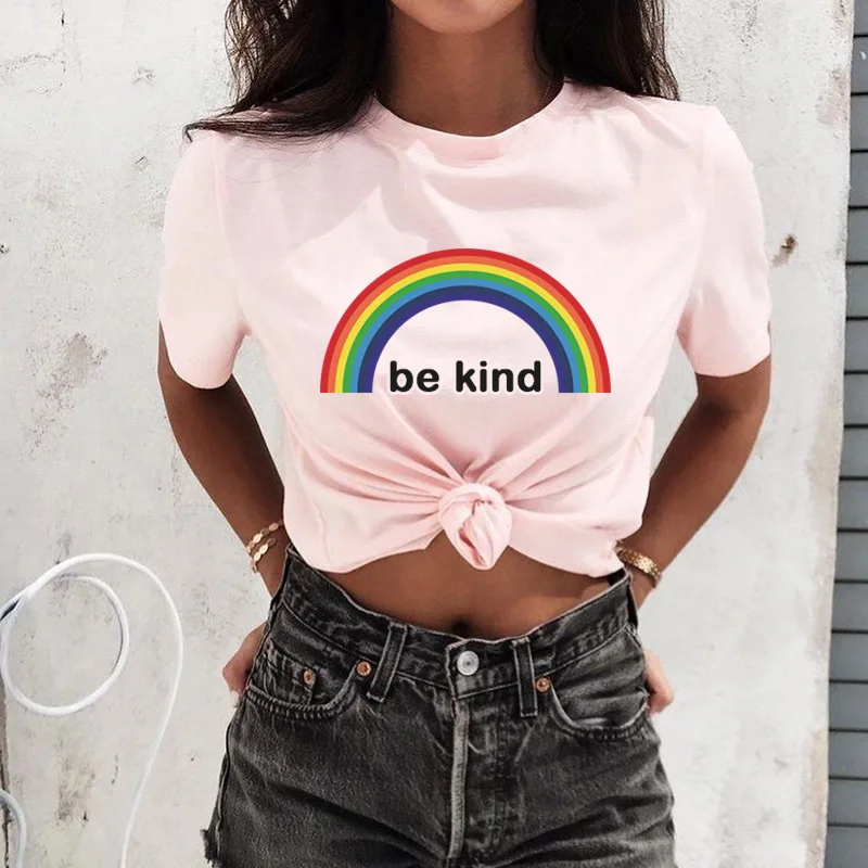 

Stay True New Arrival be kind T shirt Short Sleeve Fashion t shirts Rainbowl t shirts Cotton shirt Fashion girls tumblr t shirts