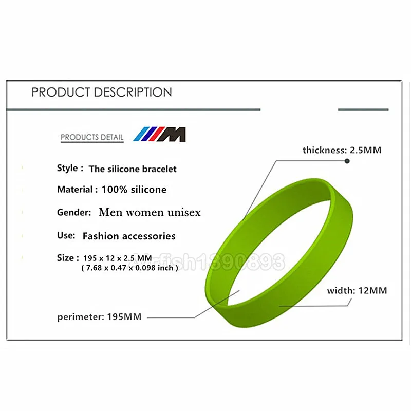 100pcs/м световой гравировка силиконовый браслет Бумер клуб вентиляторы для мужчин