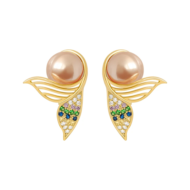 

Earrings 2020 Trend French Romantic Beauty Fishtail Pearl Zircon Unusual Earrings Fashion Women Jewelry Classic Party Earring