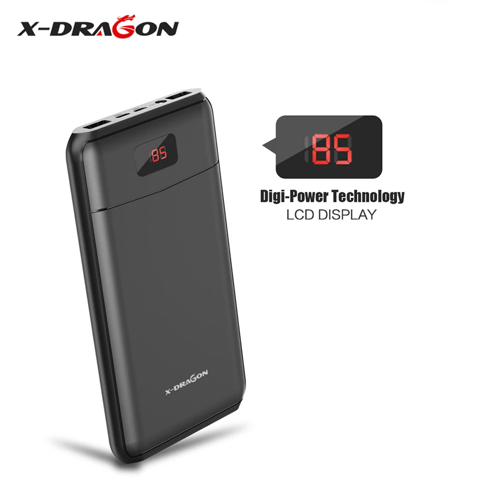 X-DRAGON Мощность внешний аккумулятор запасного телефона с двумя USB выходами Батарея 13000 мА/ч, Мощность Дополнительный внешний аккумулятор с светодиодный свет ЖК-дисплей Дисплей для Apple смартфонов на базе Android