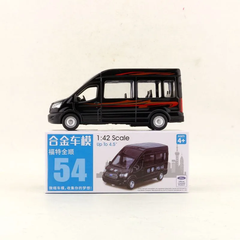 1:52 Scale Ford Transit China Police MPV Pull-Back Alloy Diecast Model Car |