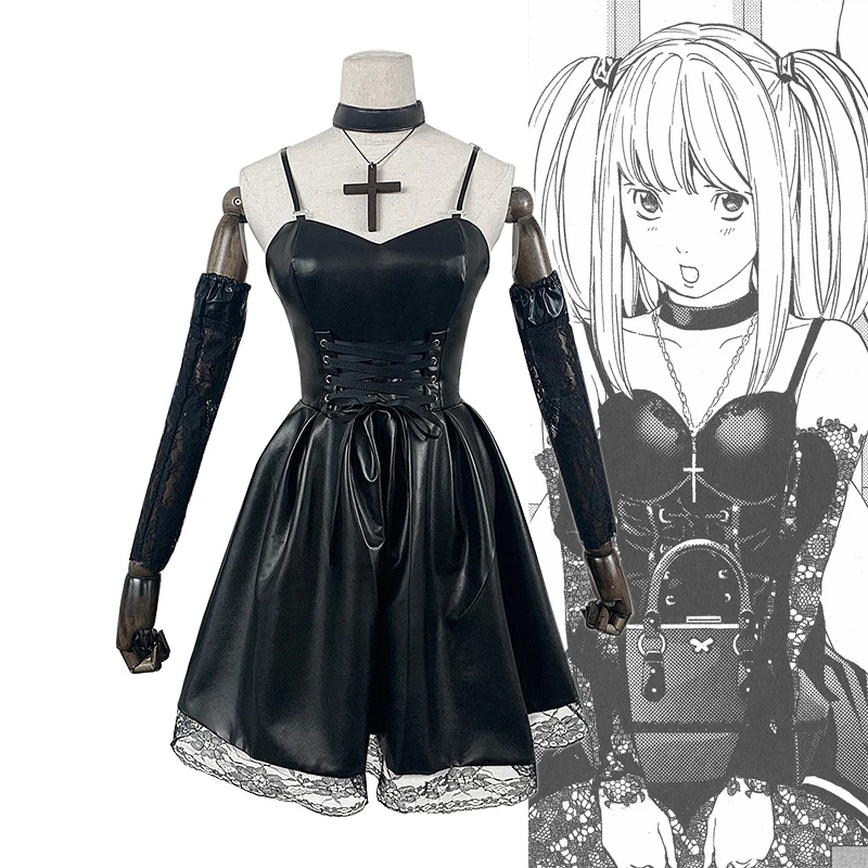 

Костюм для косплея аниме «тетрадь смерти», «Миса АМАН», черное платье, униформа, костюмы, женская одежда для Хэллоуина, карнавальвечерние