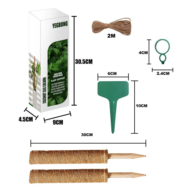 12PC/set Plant Climbing Pole Coir Moss Stick Palm Vines Support Extension Indoor Plants Creepers | Дом и сад