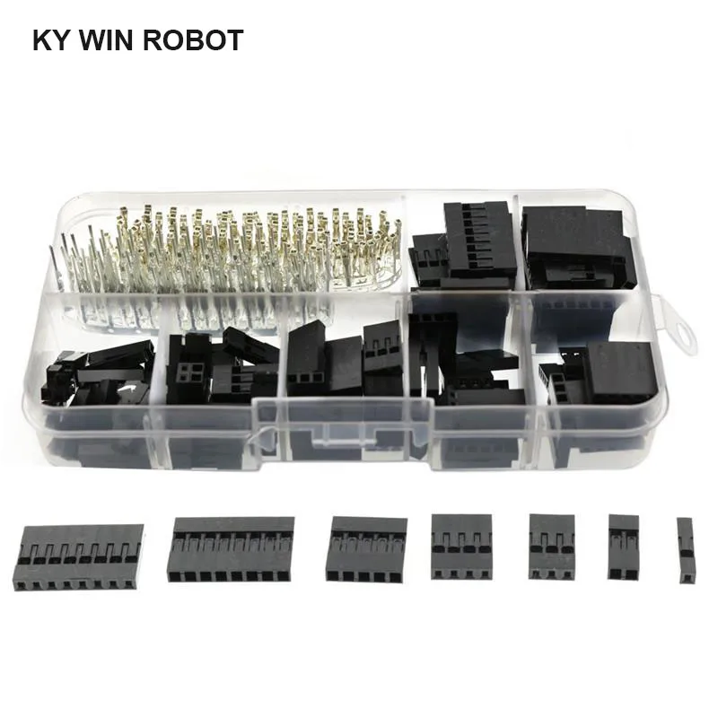 

310pcs/Set Dupont Wire Jumper Pin Header Connector Housing Kit Male Crimp Pins+Female Pin Connector Terminal Pitch With Box