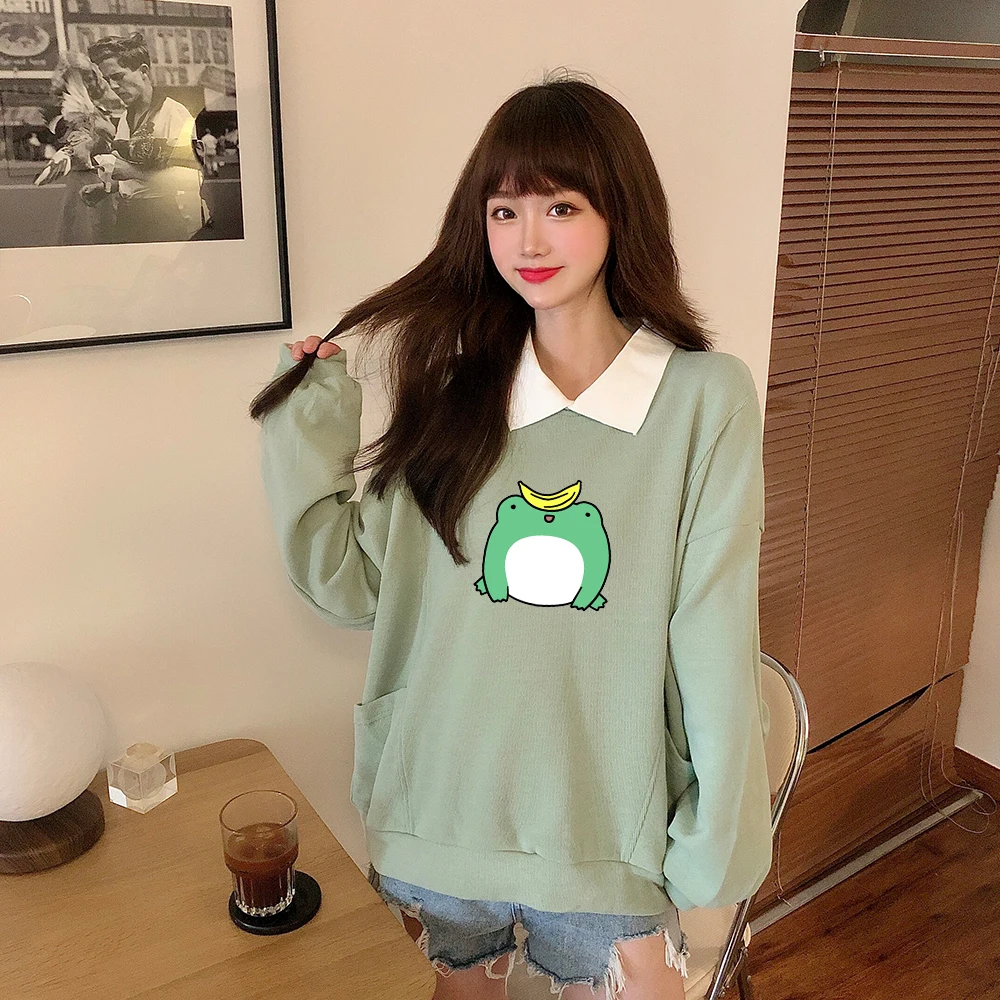 Лоскутное пальто толстовка контрастных цветов хлопковый свитшот женские