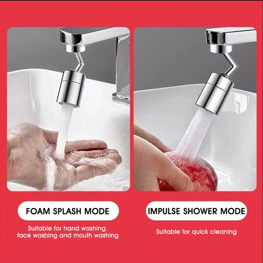 

Universal Splash-Proof Swivel Water Saving Faucet Kitchen Tap Hole Water Tap Kitchen Bathroom Fauce Tap Aerator 720Rotation