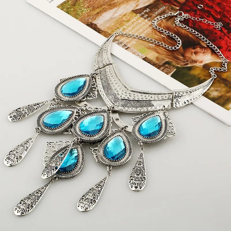 LZHLQ модный бренд Boho этнический воротник чокер Свободное ожерелье винтажное цыганское Макси эффектное ожерелье женские ювелирные изделия