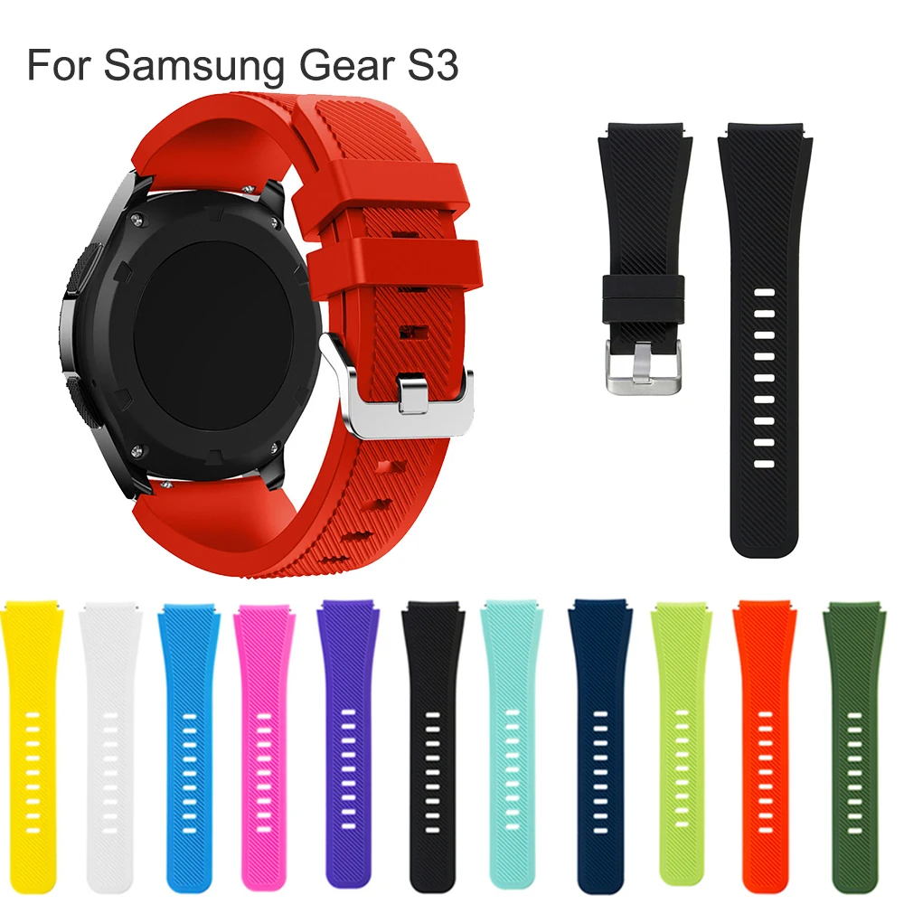 Gear S3 часы пограничника ремешок для samsung Galaxy watch 22 мм силиконовый браслет huawei Watch GT