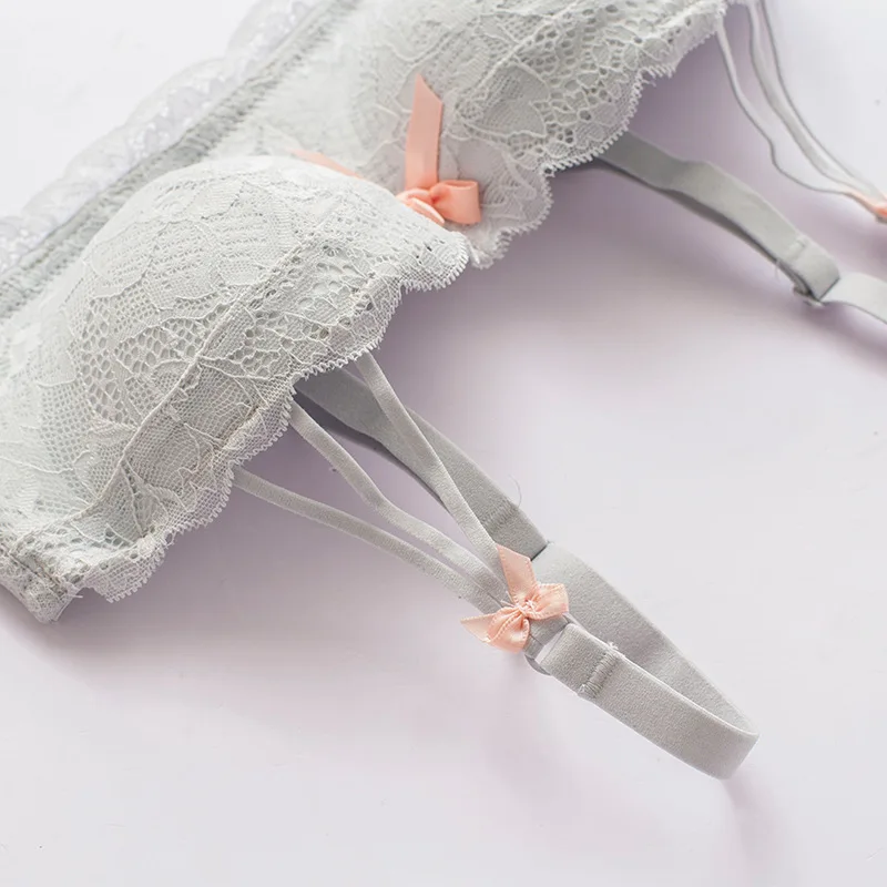 Комплект женского кружевного нижнего белья с чашками пуш ап|bra set|fashion bra setwireless set |