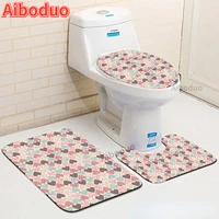 toilet seat cover absorbent 3 piece carpet decoration room bathroom floor non slip absorbent love bathroom carpet toilet rug