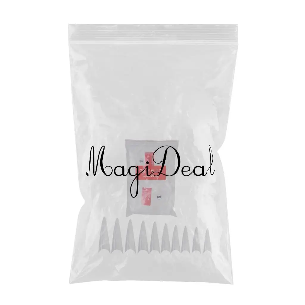 600 длинные прозрачные натуральные белые накладные ногти на шпильках | Красота и