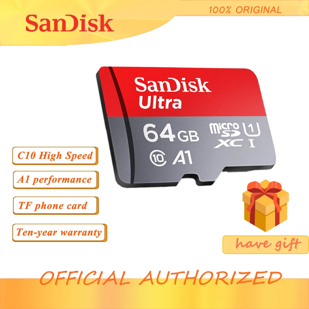 Карта памяти SanDisk Ultra SDXC UHS I карта micro SD класс 10 80 м/с 32 ГБ 64 128 256 TF карта|Карты памяти|