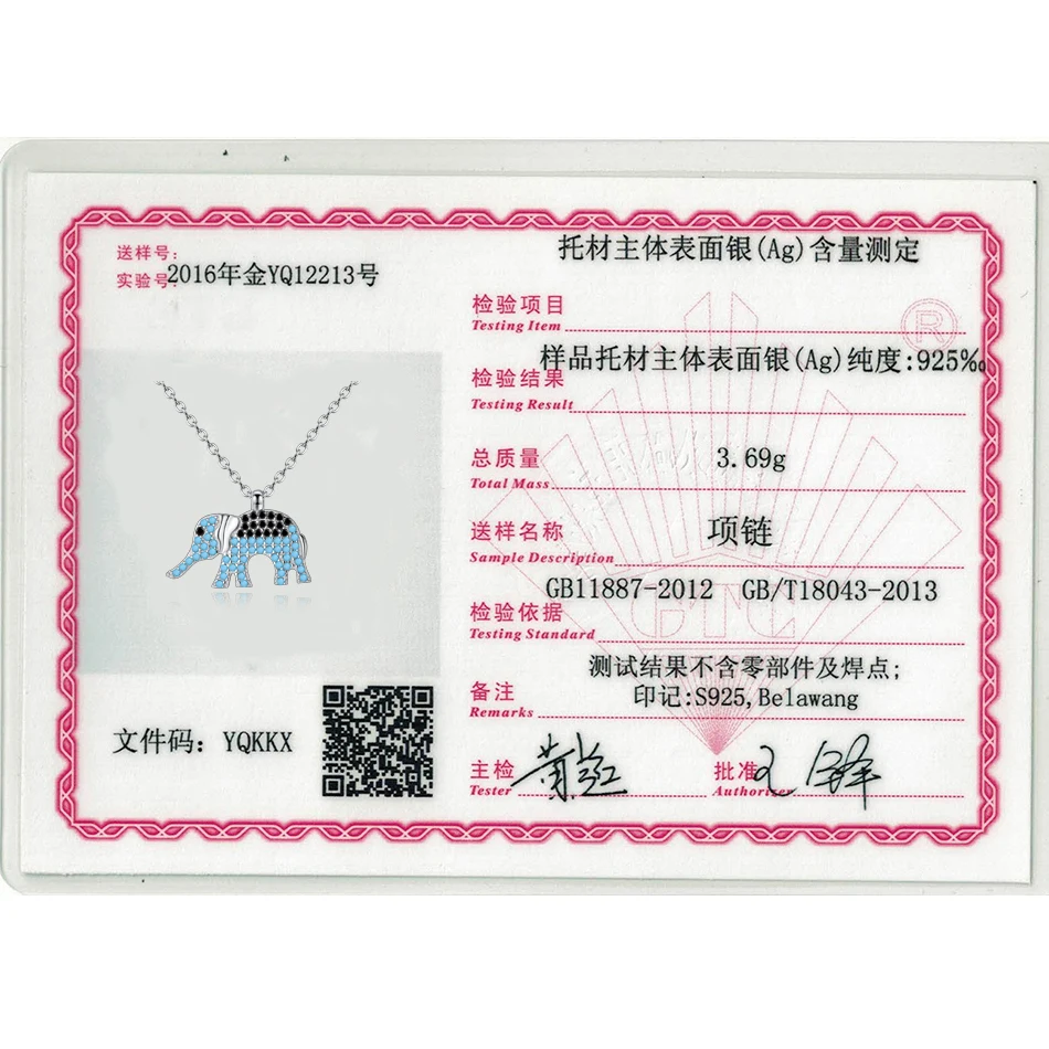 

Wholesale 5PCS 2019 New 925 Sterling Silver Fashion Animal Elephant Pendent Necklace for Women Jewelry Party Gift