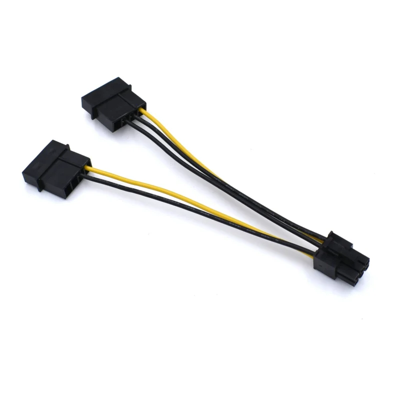 2 шт./лот двойной кабель Molex 4 Pin до 6 PCI E Express преобразователь питания 18awg проводной