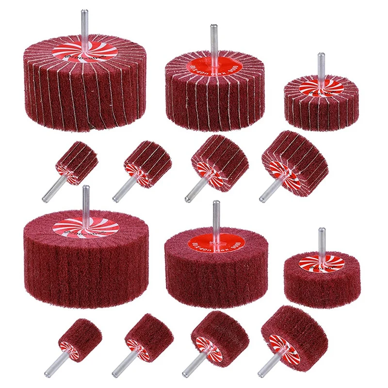 

14 Pack Buffing Flap Wheels - 7 Size Flap Disk - 1/4 Inch Shanks Fit All Drills, for Polishing Tool Wheel