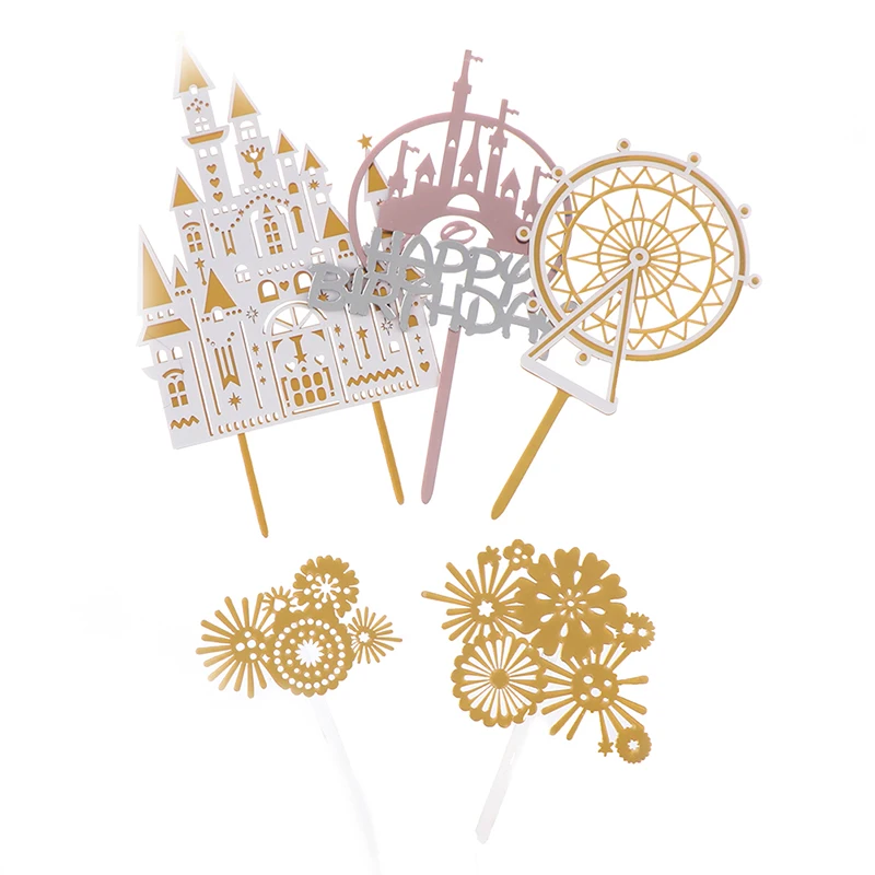 Фейерверк замок принцесса Топпер для торта Свадьбы товары выпечки декор