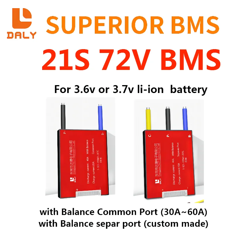 

Литий-ионный аккумулятор Daly 21S 27S 32S 30A 40A 50A 400A Lili, BMS для перезаряжаемых литиевых батарей с одним и тем же портом для литиевых батарей