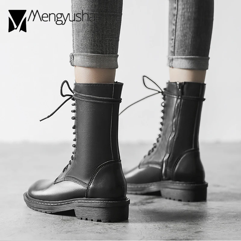 Брендовая обувь на шнуровке и застежке-молнии мотоботы женская платформе Сезон