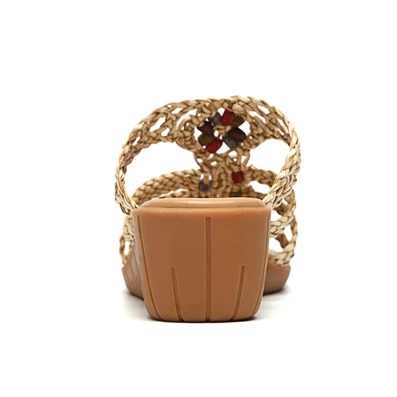 

Summer Woven Women's Beach Sandals Fashion Women's Wedge Slippers Non-slip Wear-resistant Ladies Sandals