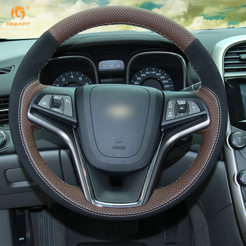 MEWANT Coffee натуральная кожа черная замша аксессуары для Chevrolet Malibu 2011 2014 в 2015|Чехлы на