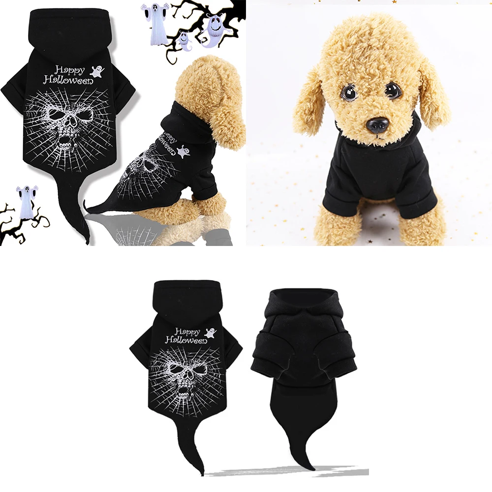 Одежда для домашних животных на Хэллоуин Забавный костюм черепа собаки кота