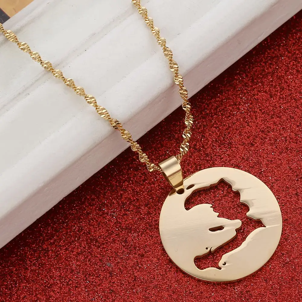 Ожерелье с подвеской из нержавеющей стали картой Гаити женское ожерелье