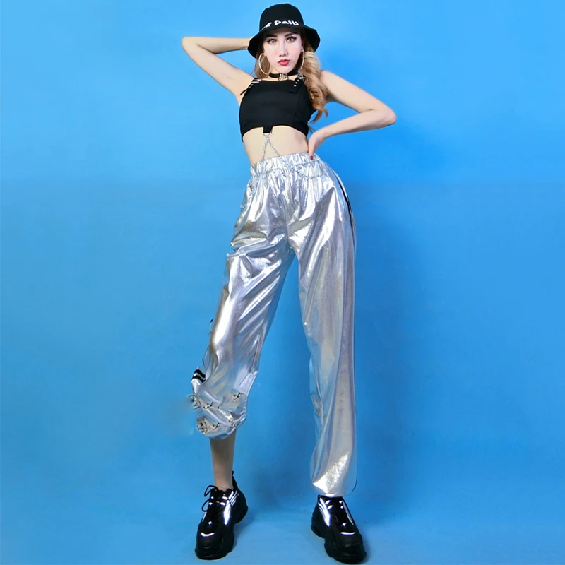 Женский костюм для выступлений в стиле хип-хоп уличного танца с цепочкой и