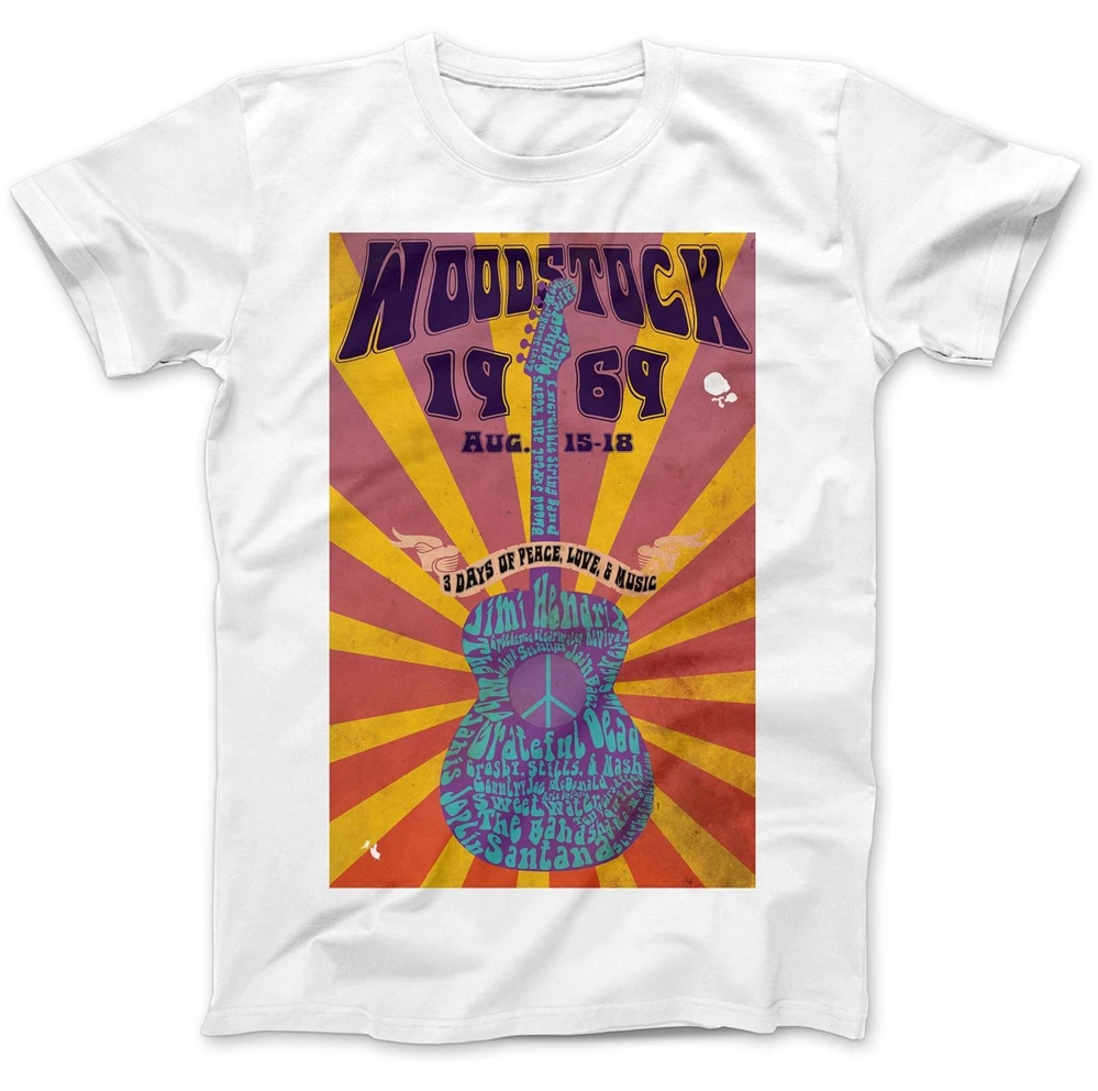 Woodstock Festival 1969 хиппи футболка для мужчин и женщин Премиум хлопок мир музыка