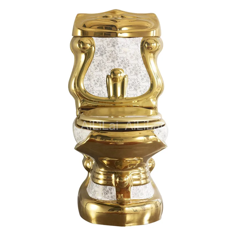 Старинный Европейский суд Сплит Стиль Золотой Туалет Отель Ванная комната