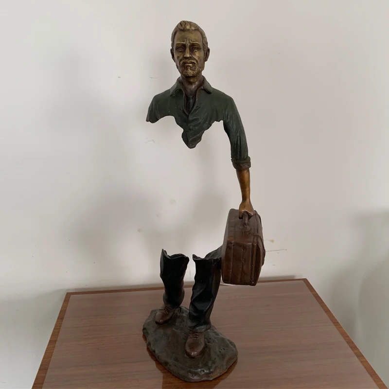 

Bruno Catalano Bronze Traveler Sculpture Famous Abstract Statue Indoor Desk Decoration Figurine Home Office Decor Accessories