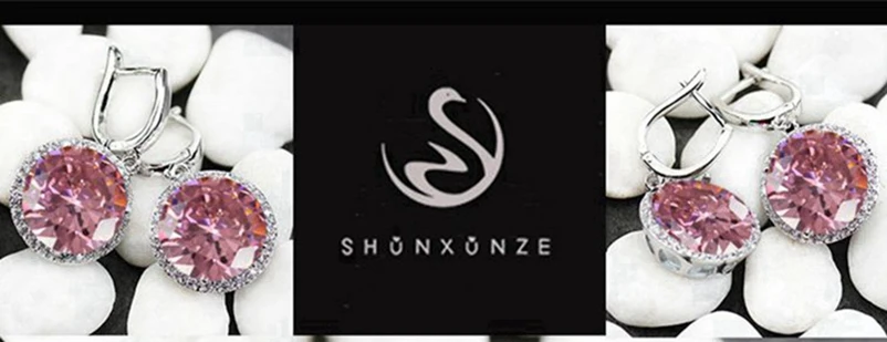 Серьги SHUNXUNZE для женщин, аксессуары, роскошный розовый фиолетовый светло-голубой Радужный кубический цирконий, посеребренный R146 R486 R737 R749