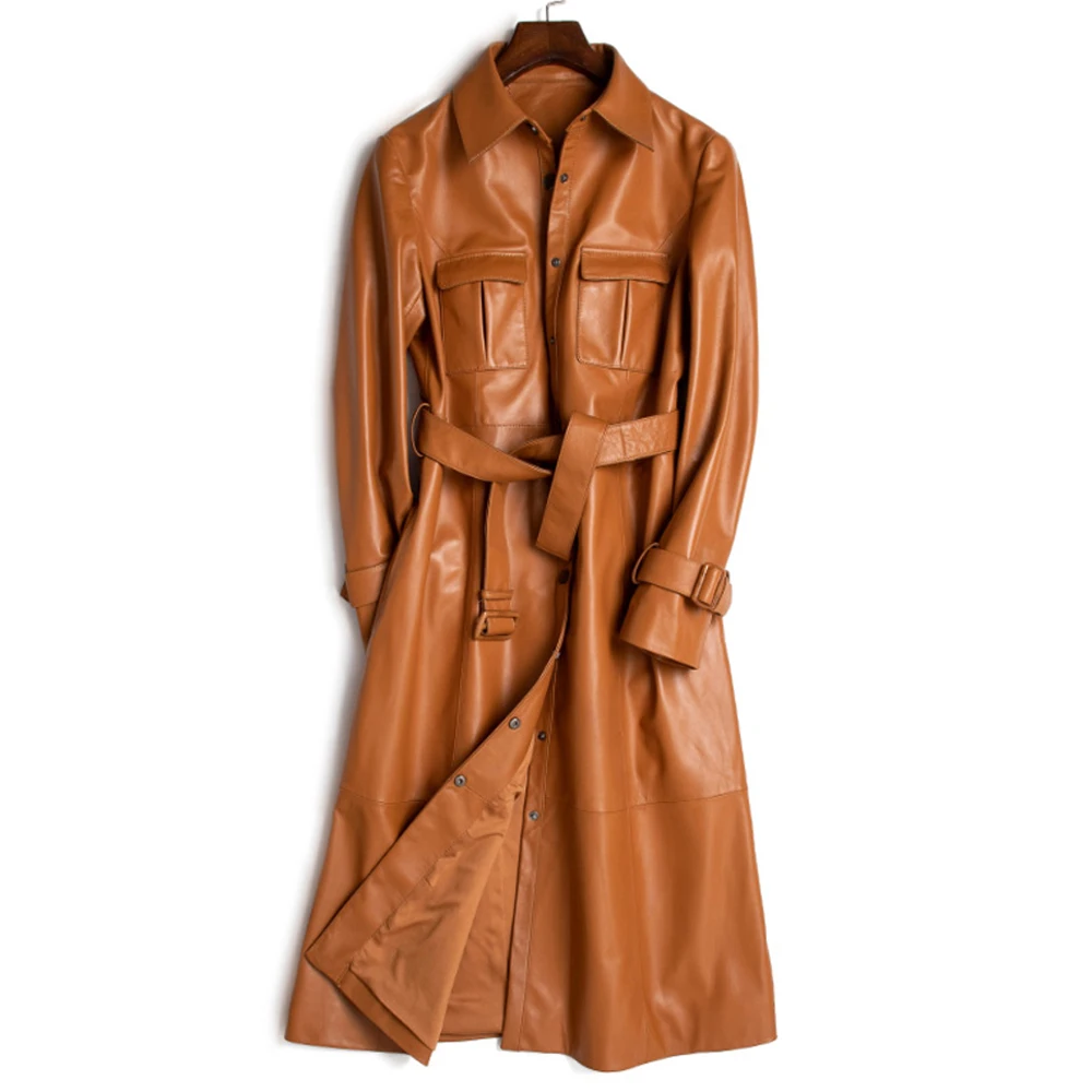 SANI модная женская одежда из овечьей кожи осенняя и весенняя тонкая кожаная