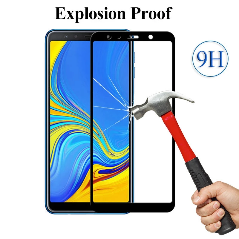 Защитное стекло для Samsung A7 2018 A750 A6 A8 J4 J6 Plus закаленное Galaxy A9 A5 2016 защита экрана |