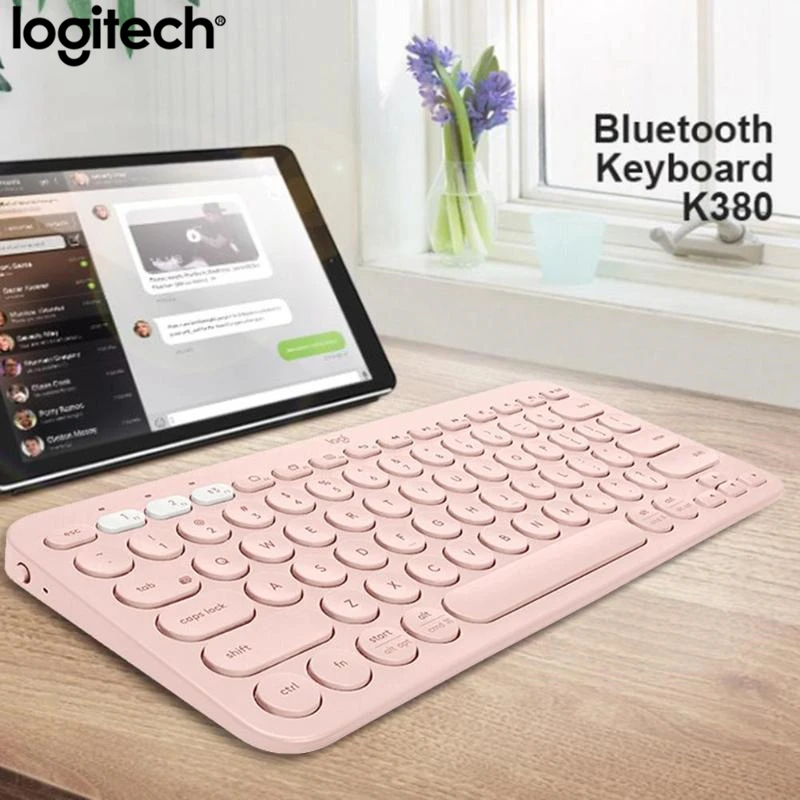 Беспроводная клавиатура logitech K380, Bluetooth, портативная, ультра тонкая, мини, бесшумная, многофункциональная, клавиатура для ПК, ноутбука, планшета, Android, IOS
