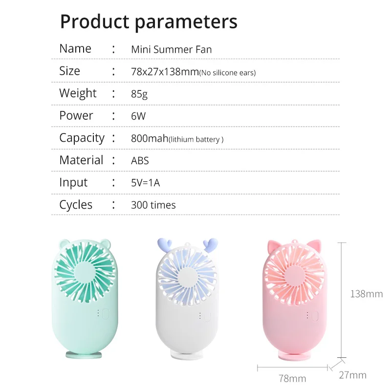 Мини вентилятор USB с мультяшным рисунком 500мА новые карманные вентиляторы