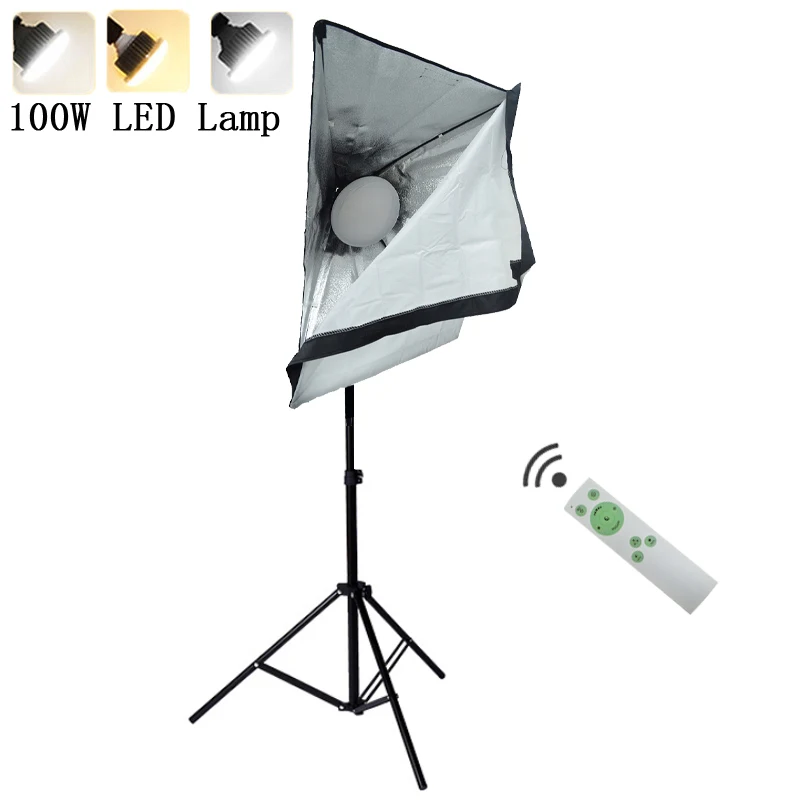 Светодиодная лампа для фотосъемки 220 В 100 Вт с софтбоксветильник|Аксессуары