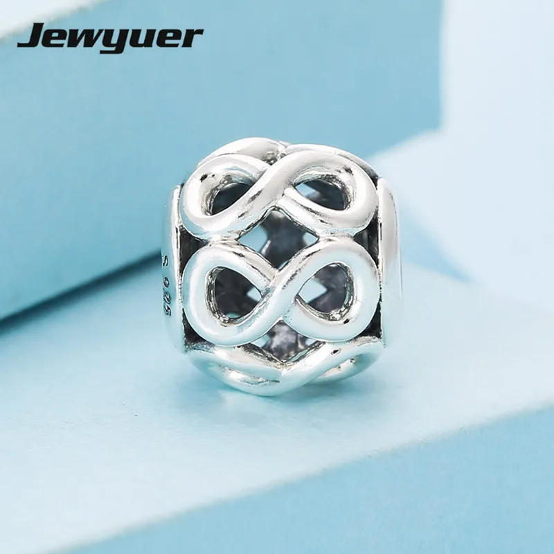 

Прекрасный подарок на день матери мама "Бесконечная любовь" ажурные Подвески 925 пробы серебряные ювелирные изделия подходит браслет из бисе...