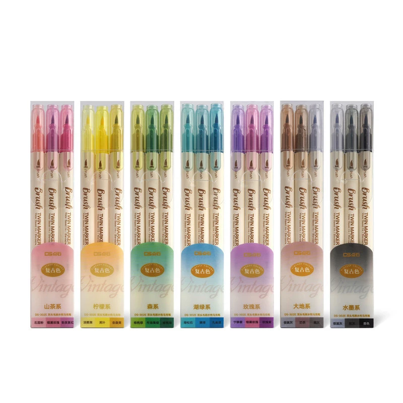 

3 Colors Double Head Highlighter Pen Mildliner Colors Fluorescent Highlighters Art Marker School&Office Art Stationery Supply